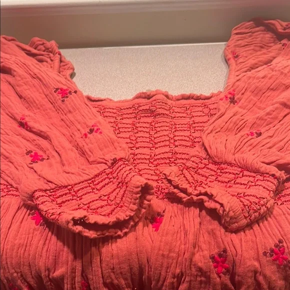 Free People Terracotta Jumpsuit with Embroidered Accents - Picture 2 of 2